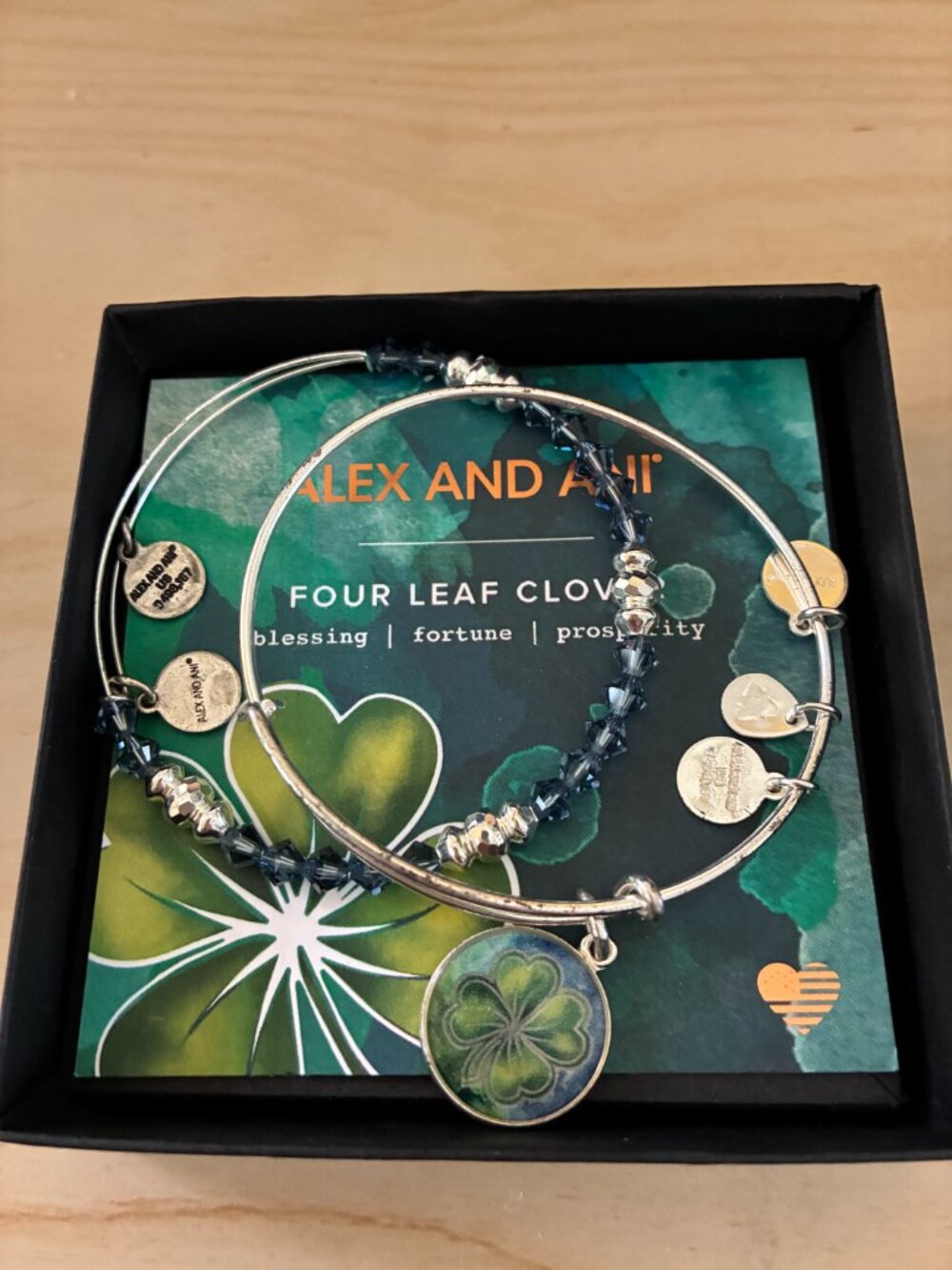 Alex and Ani Art Infusion Set, Four Leaf Clover